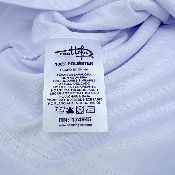 REEL LIFE EXTRA LARGE (XL)  WHITE COLOR RASH GUARD - Picture 14 of 14